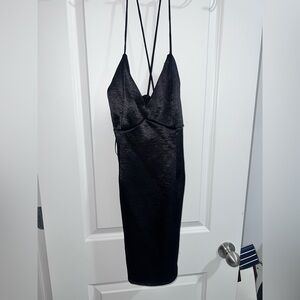 Elegant Black Strappy Dress